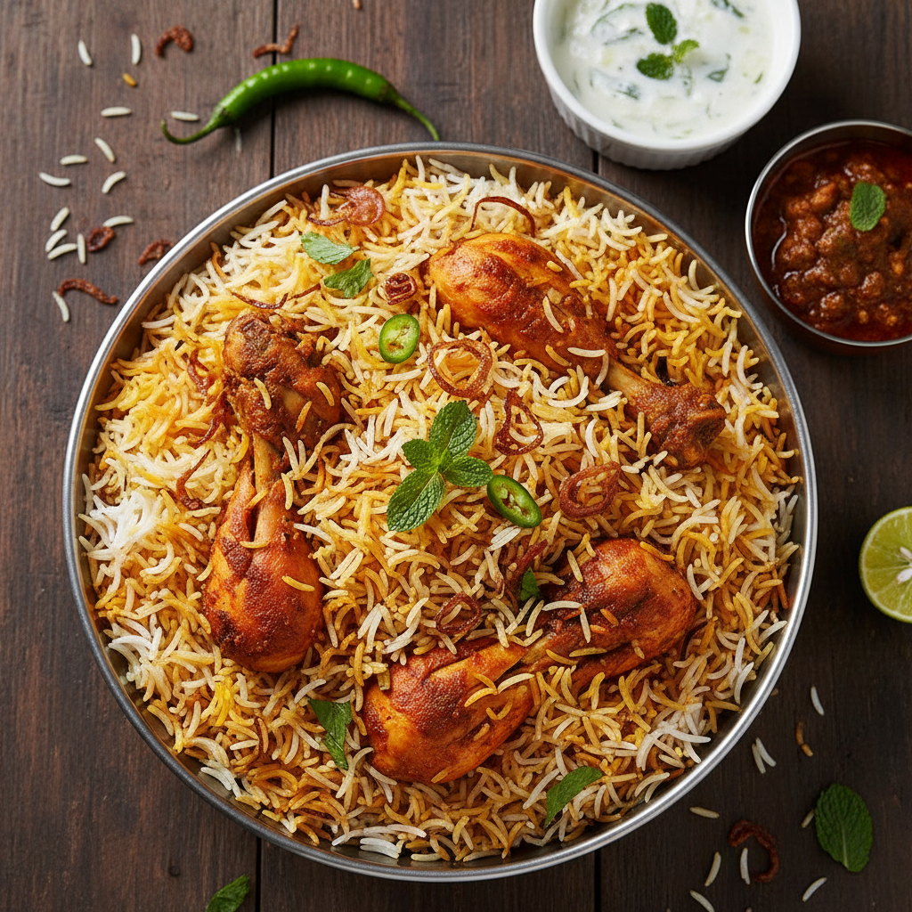 Hyderabadi Chicken Dum Biryani