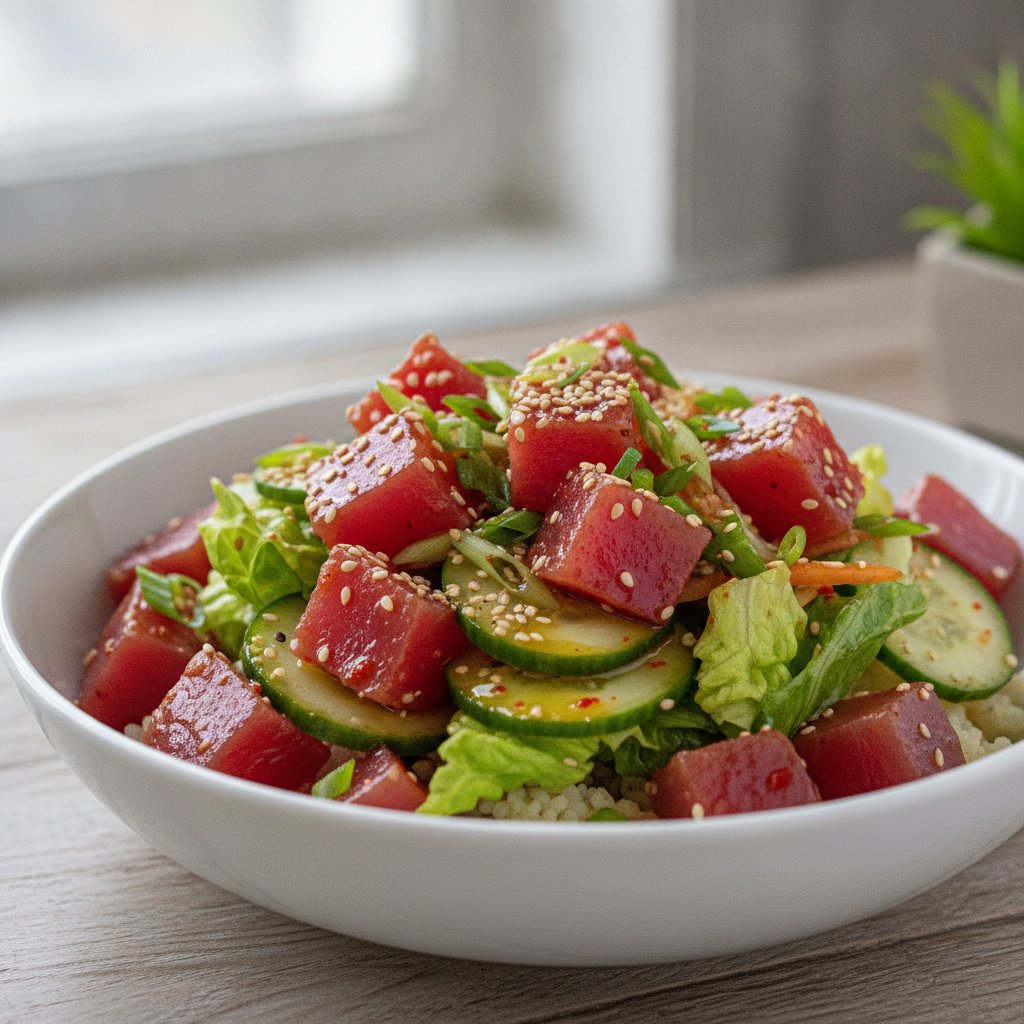 Spicy Raw Tuna Salad (Low-Calorie)