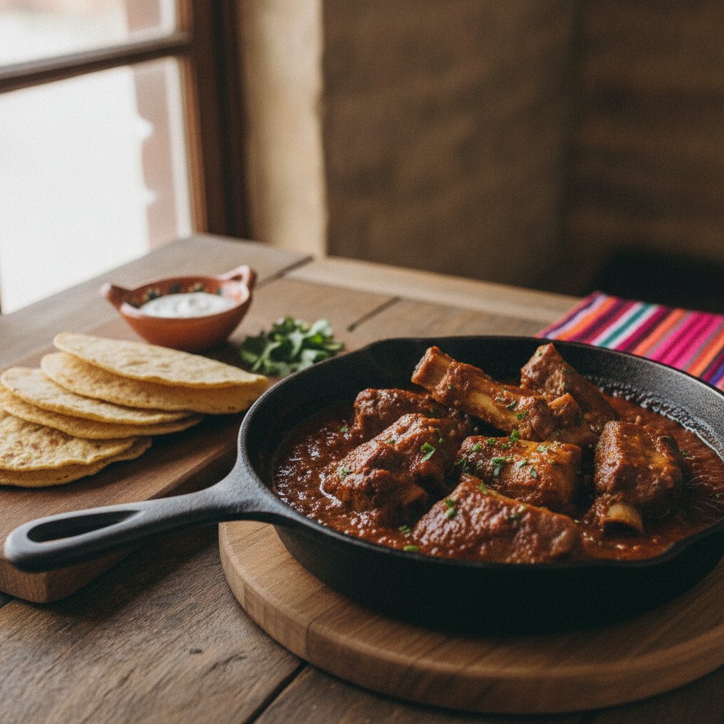 Pork Rib Skillet in Chili Sauce