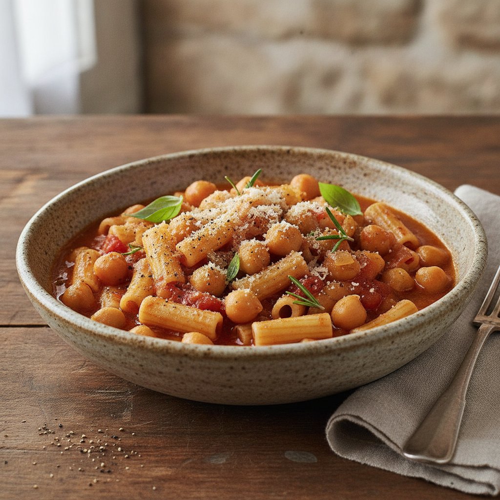 Roman Chickpea and Pasta Bowl