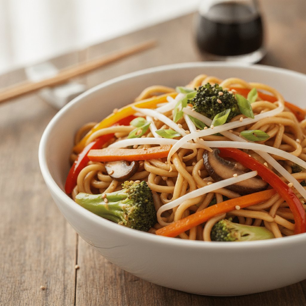 Vegetable Stir-Fried Noodles (Low-Calorie)