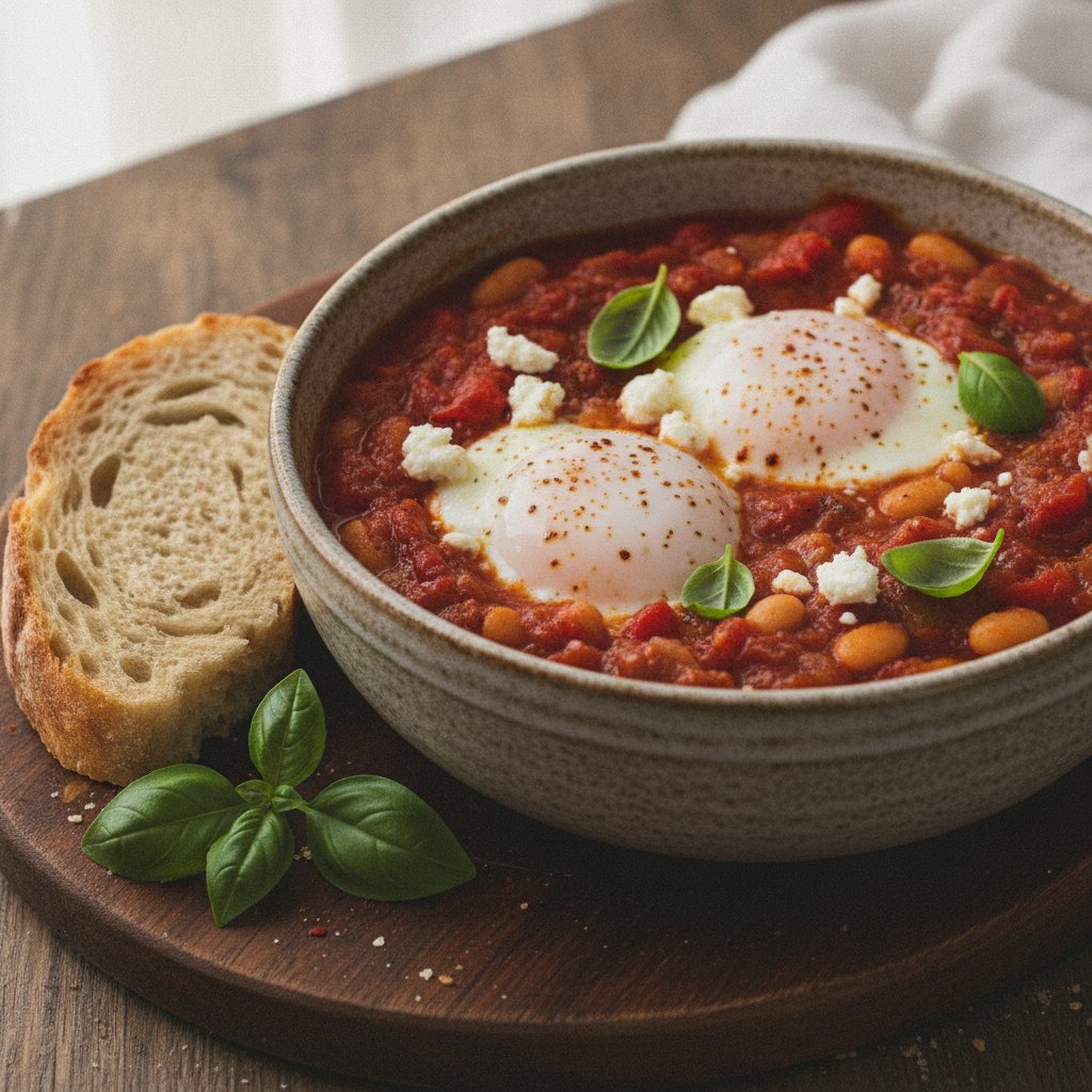 Poached Eggs in Tomato Sauce (High-Protein)