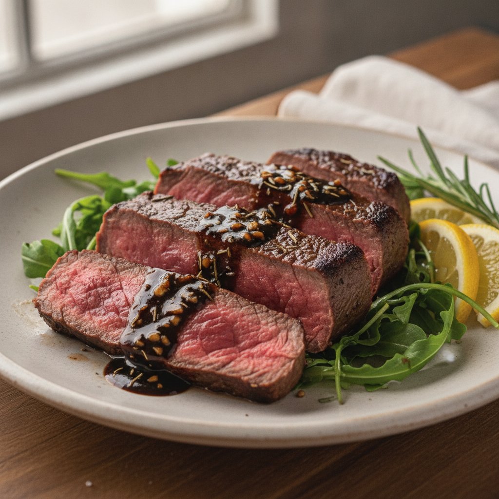 Balsamic Glazed Beef Steak (Low-Calorie)