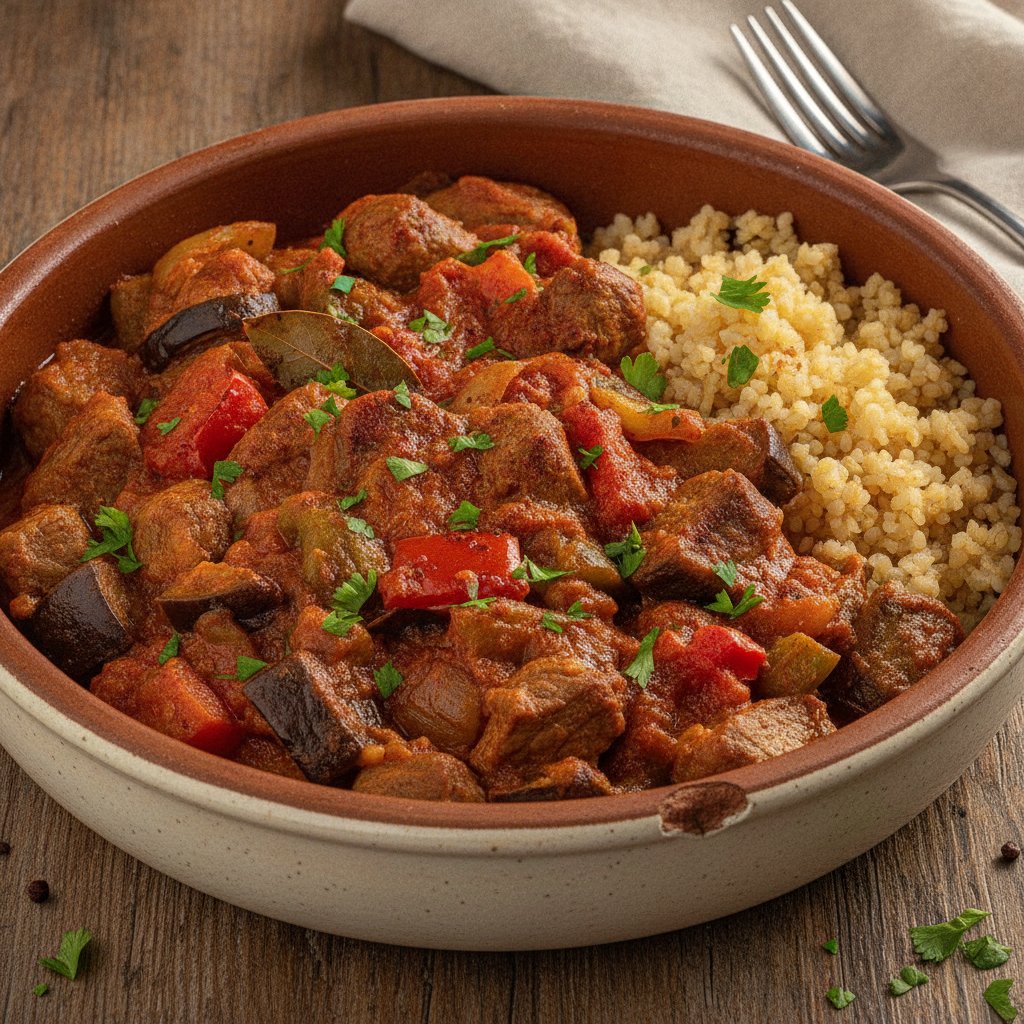 Baked Lamb and Vegetable Casserole (Low-Chol)
