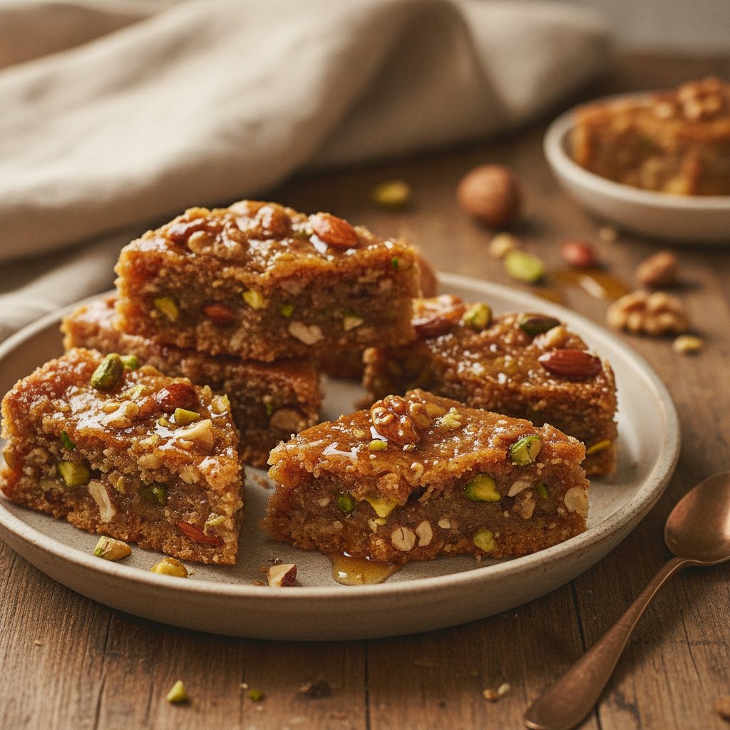 Nut and Honey Diamond Bars