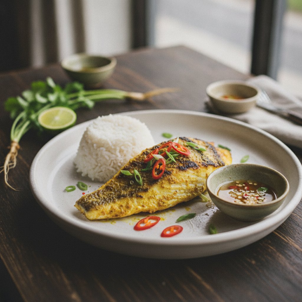 Grilled Fish with Turmeric and Herbs