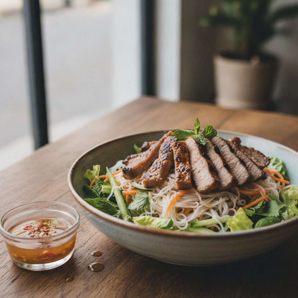 Grilled Pork Noodle Salad (Low-Calorie)