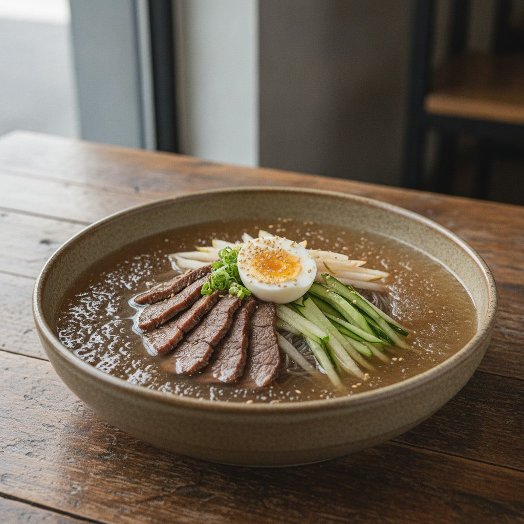 Cold Noodles with Pear and Beef (High-Protein)