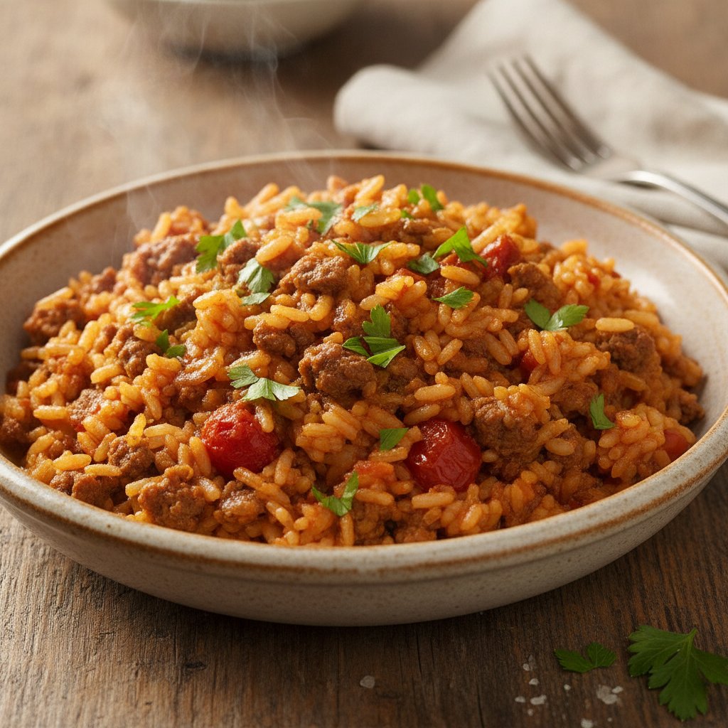 Spiced Beef Rice with Tomato