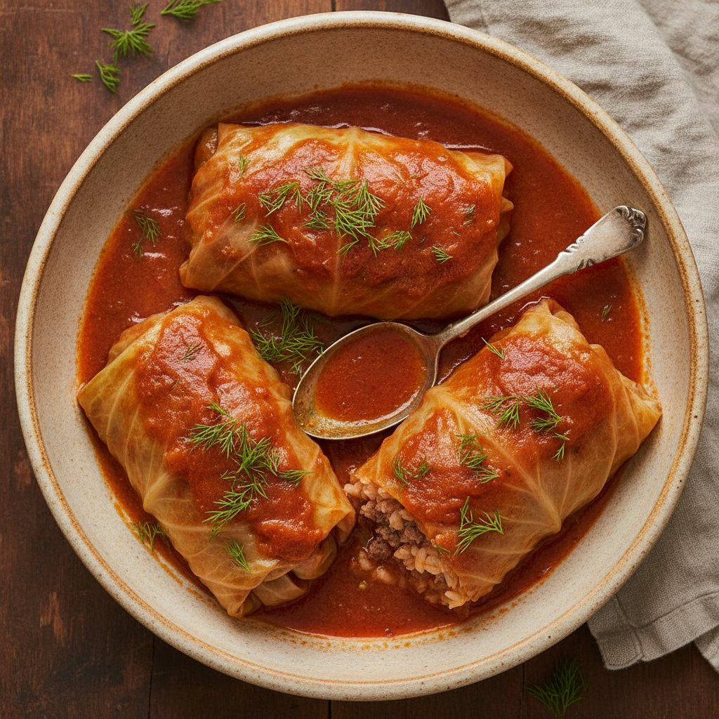 Lamb and Rice Stuffed Cabbage Rolls