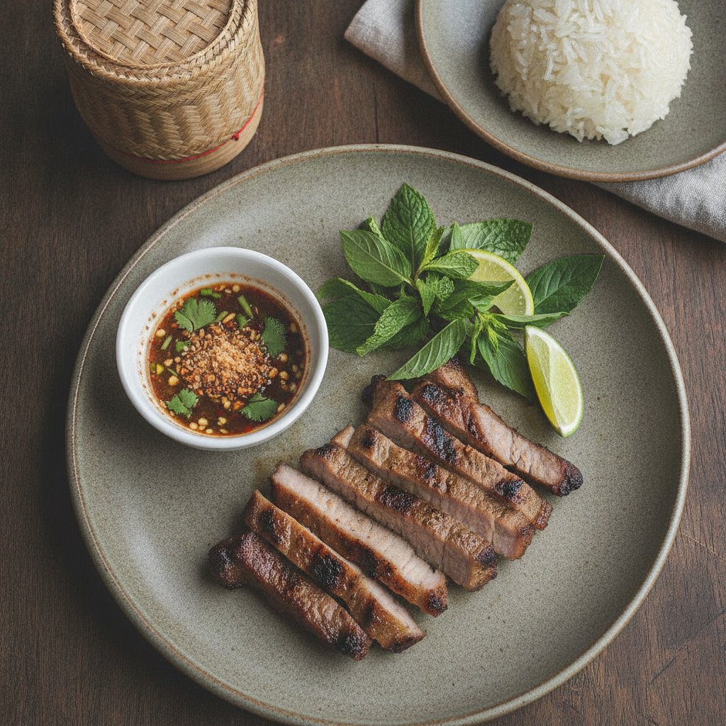 Grilled Pork Neck with Spicy Dipping Sauce (Low-Chol)