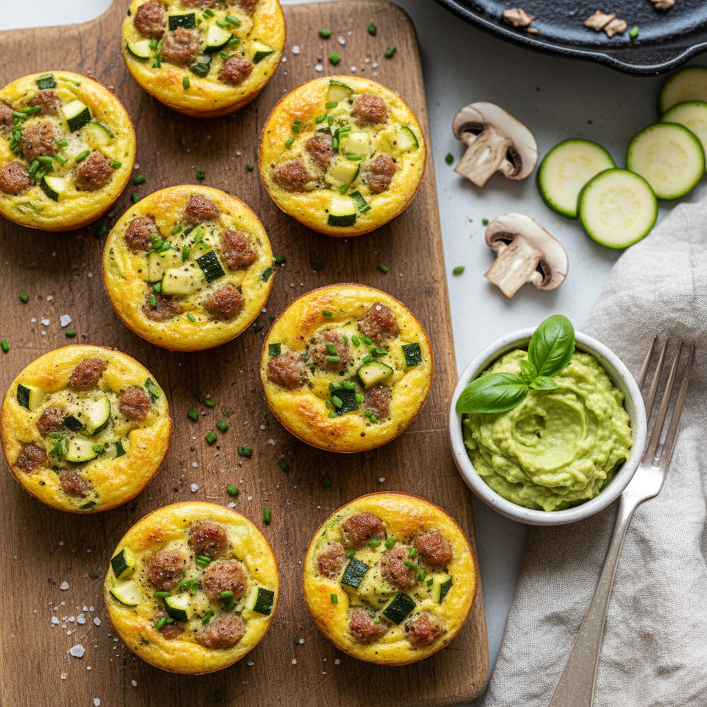 Whole30 Zucchini Mushroom Egg Bites