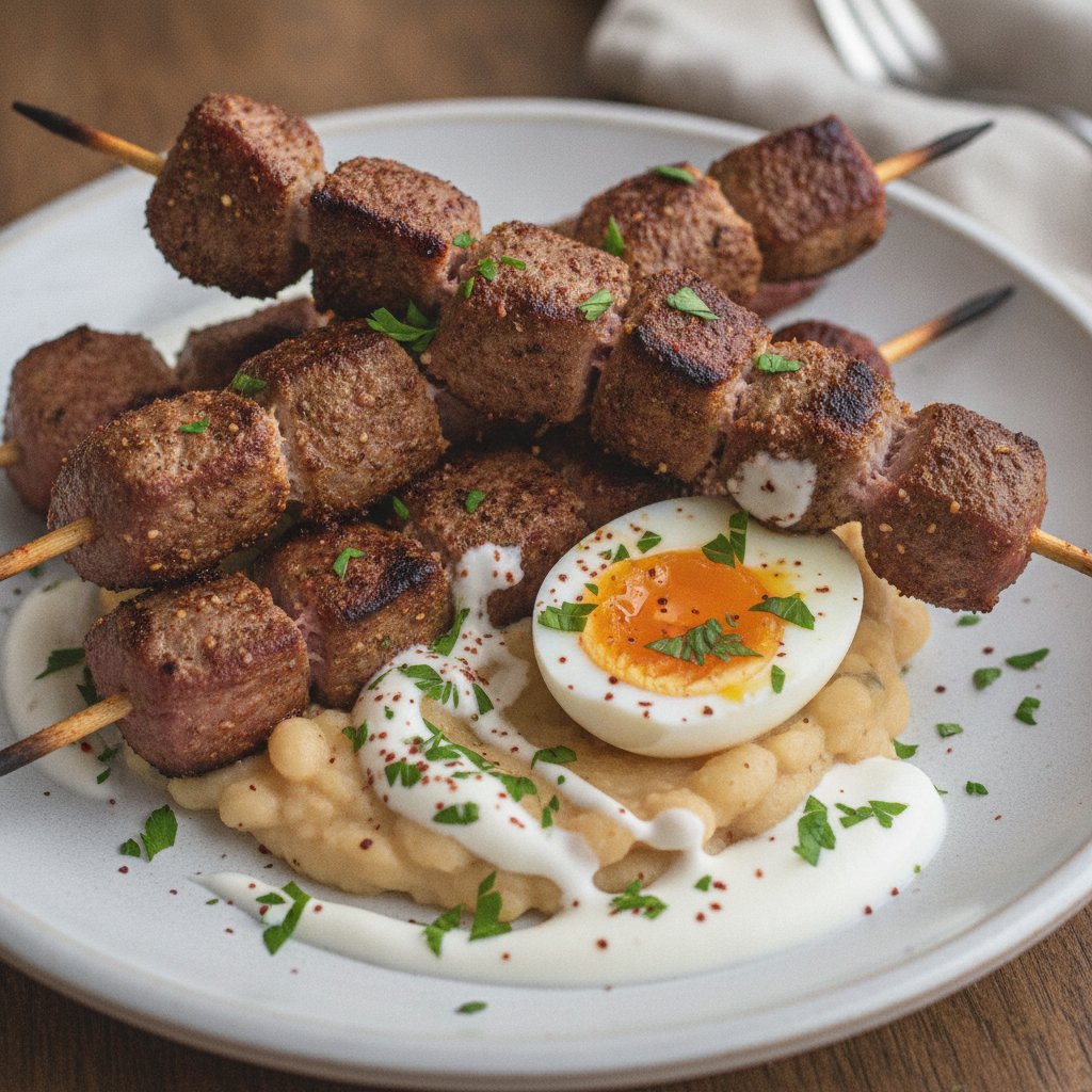 Grilled Lamb Skewers with Spice Rub (High-Protein)