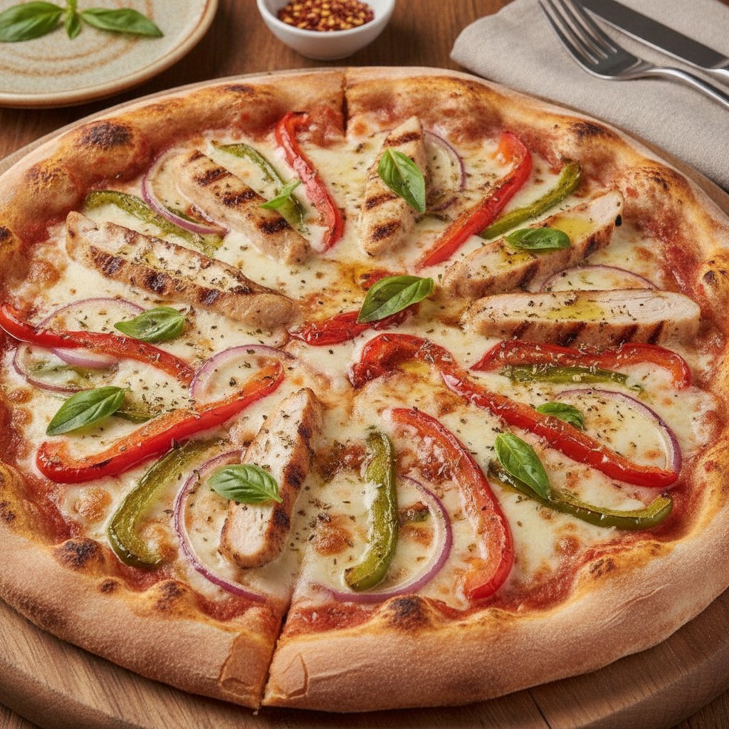 Grilled Chicken and Pepper Pizza