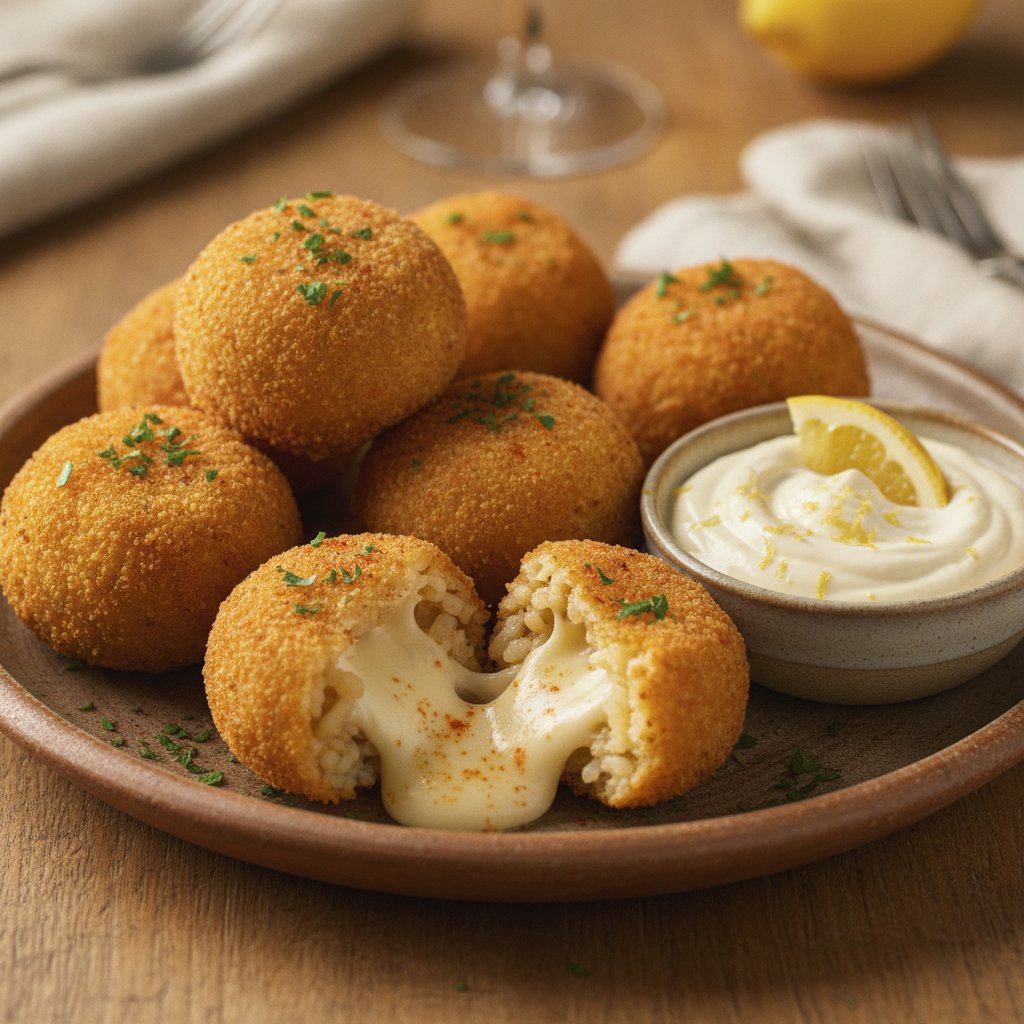 Fried Rice Balls with Cheese