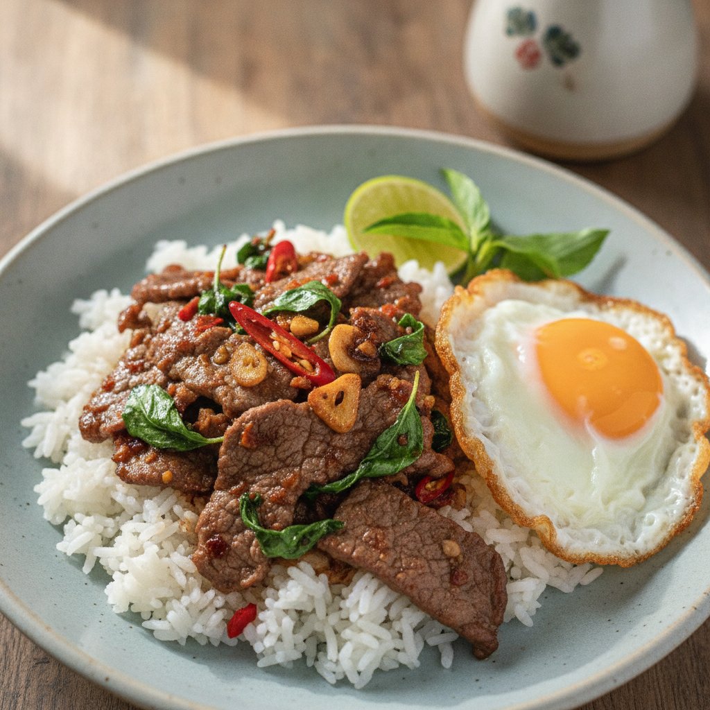 Fried Beef with Holy Basil