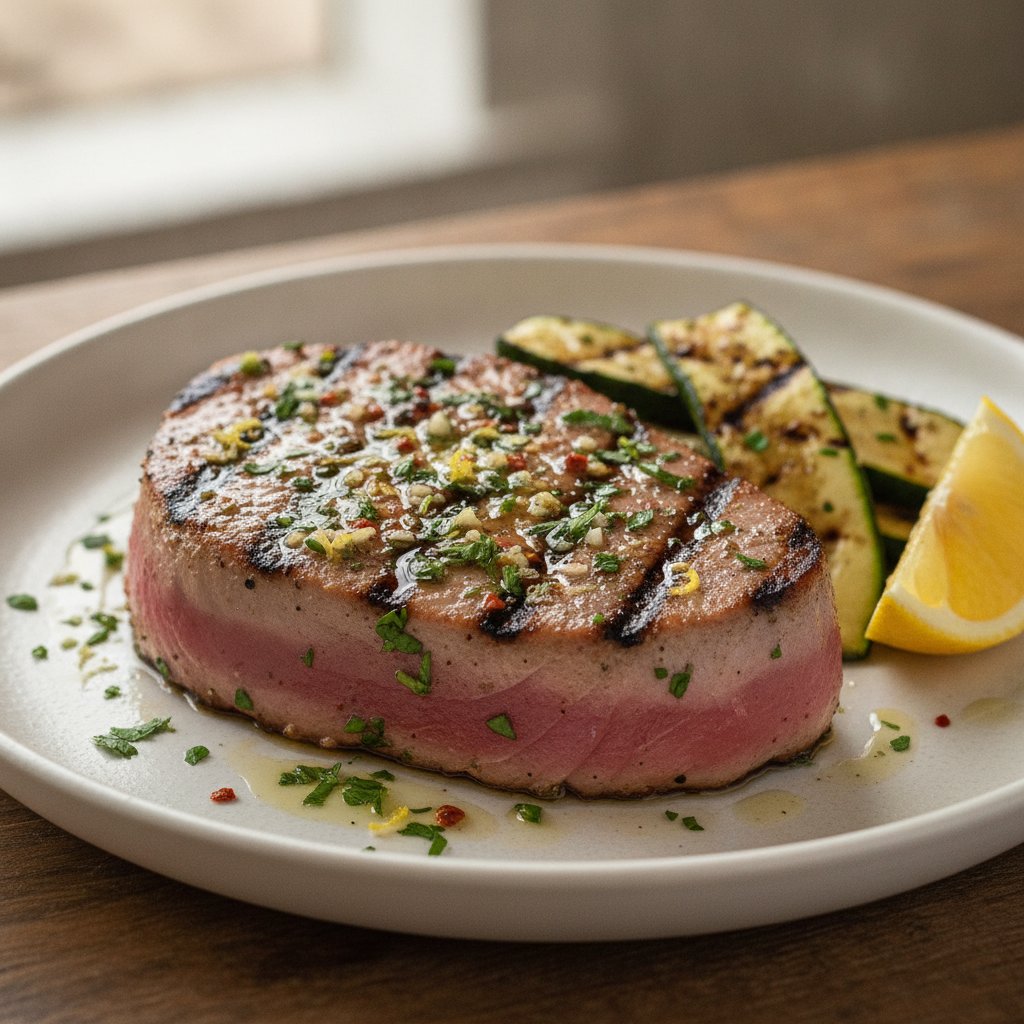 Grilled Tuna Steak with Herbs (Low-Calorie)