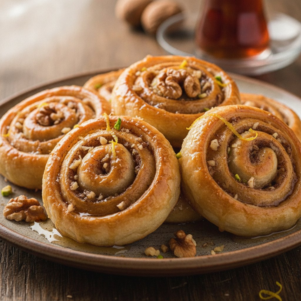 Turkish Walnut Roll Tart