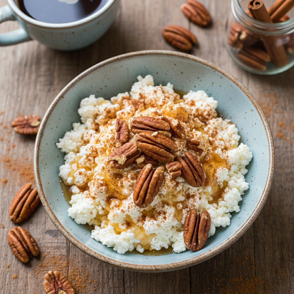 Cottage Cheese Cinnamon Pecan Bowl