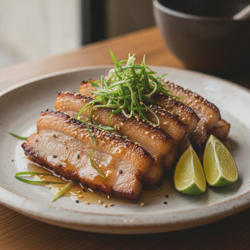 Grilled Pork Belly with Honey Glaze