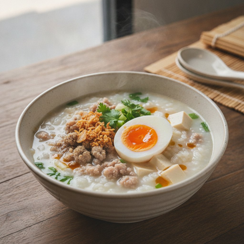 Rice Soup With Minced Pork (High-Protein)