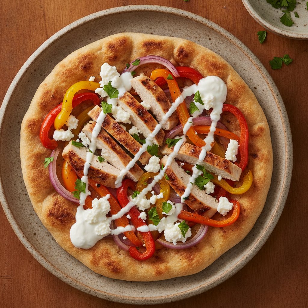 Sweet Pepper Chicken Flatbread (High-Protein)