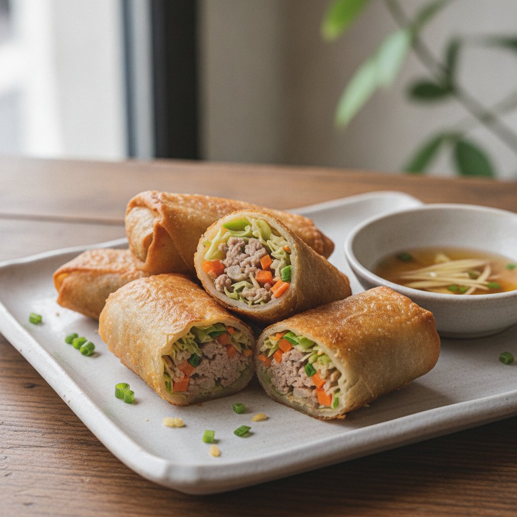 Fried Pork and Vegetable Rolls (Low-Calorie)