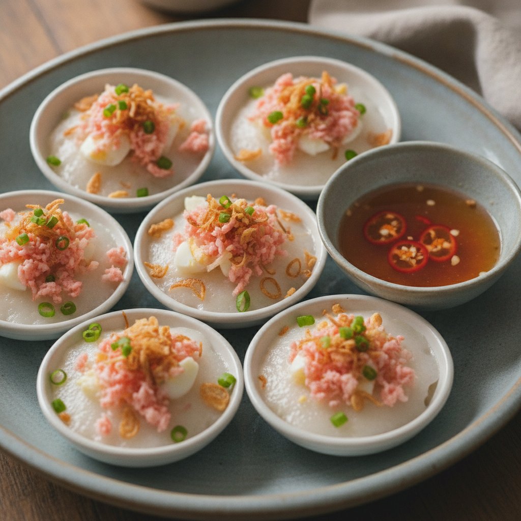 Steamed Rice Cake with Shrimp and Egg