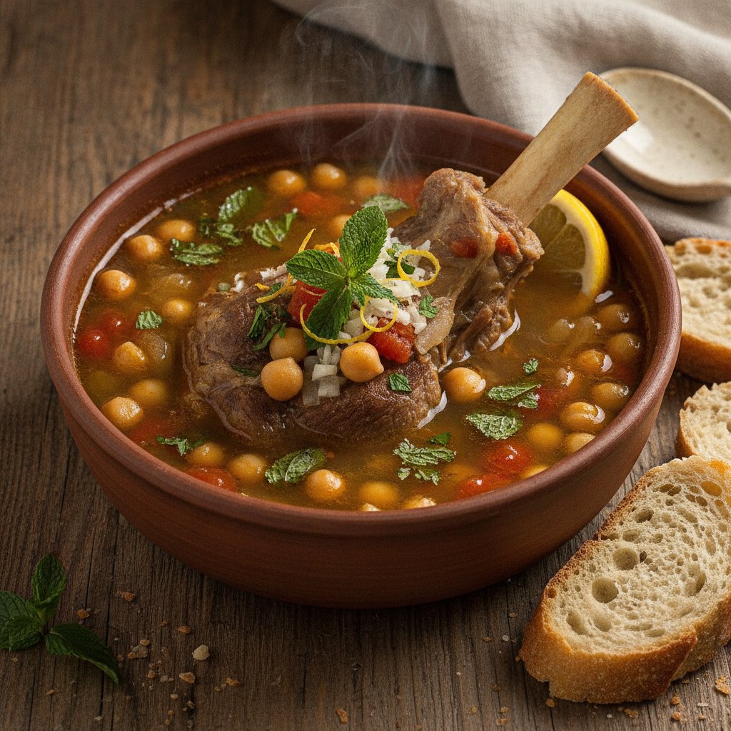 Lamb Shank Soup with Chickpeas