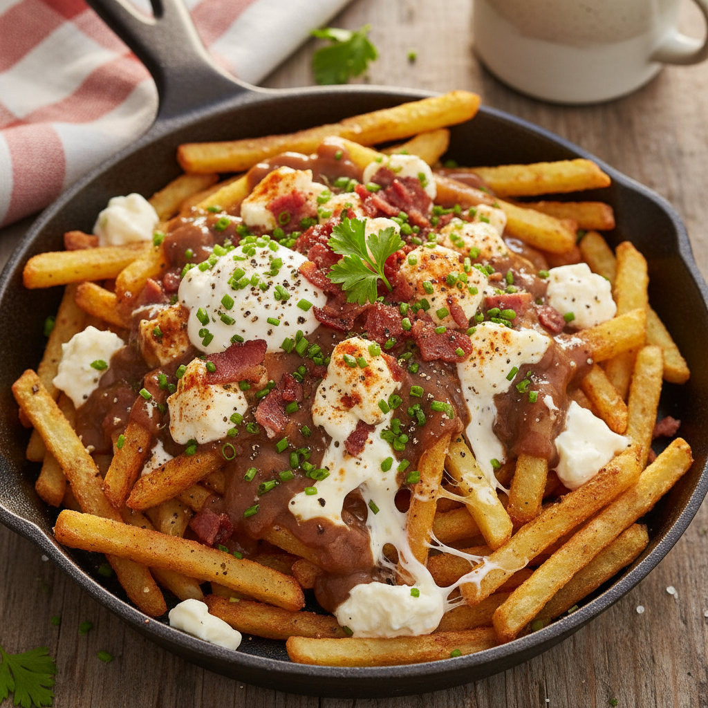 Loaded Swiss-Style Potato Fries with Curds - Poutine Rosti