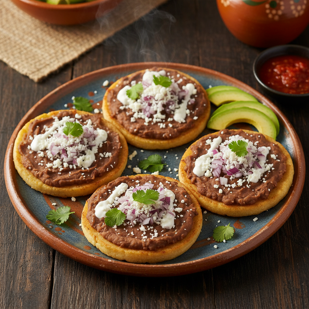 Sopes de Frijoles Refritos