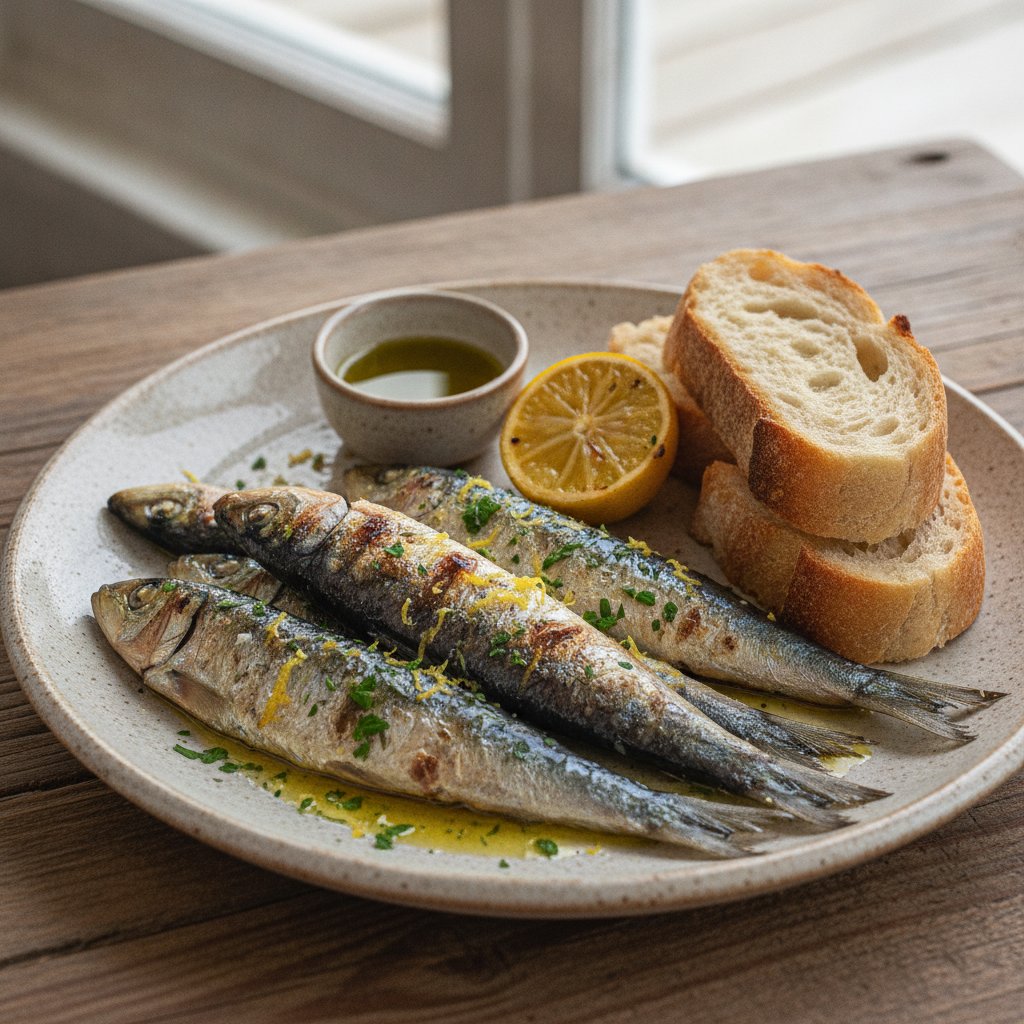 Grilled Sardines with Olive Oil