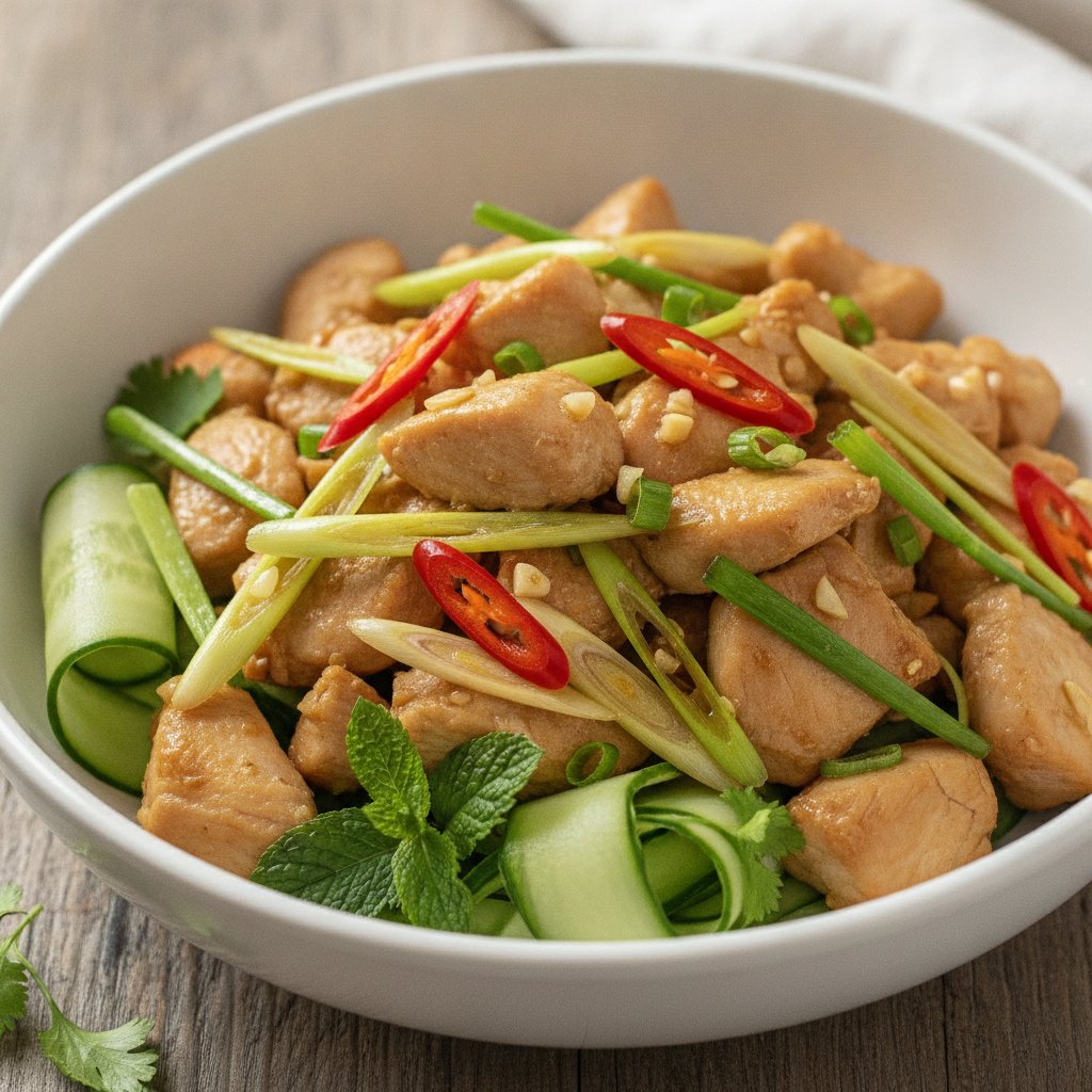 Stir Fried Chicken With Lemongrass And Chili (Low-Calorie)