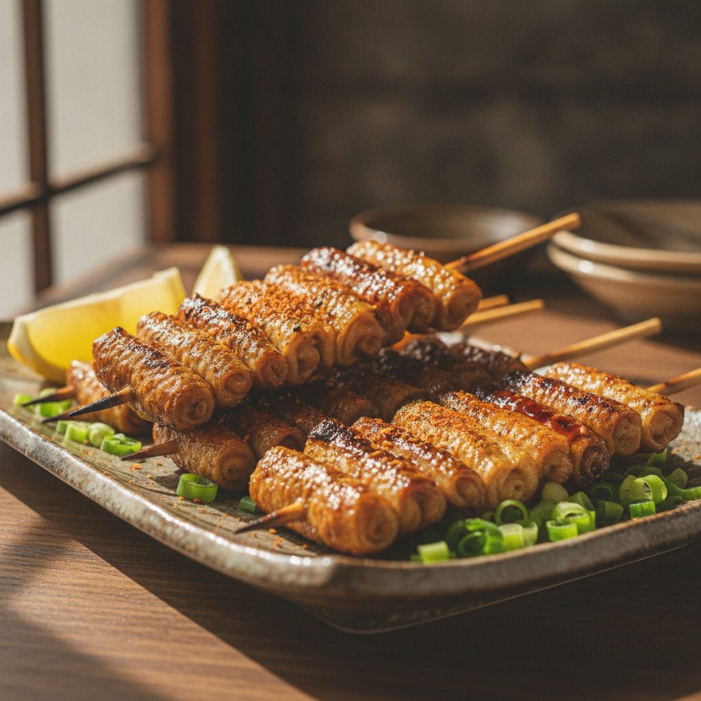 Grilled Chicken Skin Skewers
