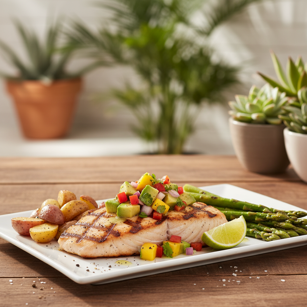 California Grilled Swordfish Steak Plate