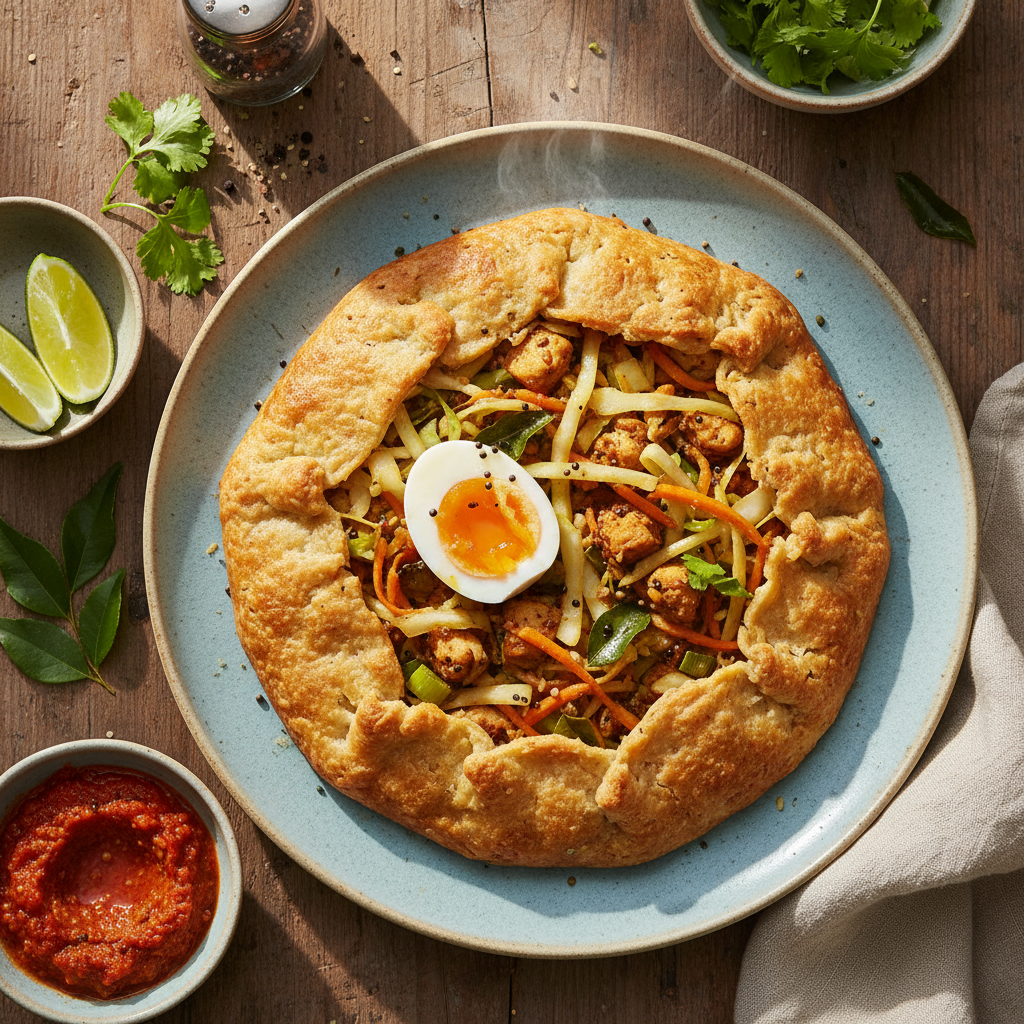 Crispy Spiced Vegetable Breakfast Galette — Sri Lankan Kottu Roti Galette Brunch
