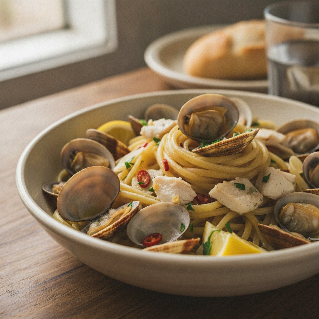 Seafood Noodles with Clams (Low-Chol)