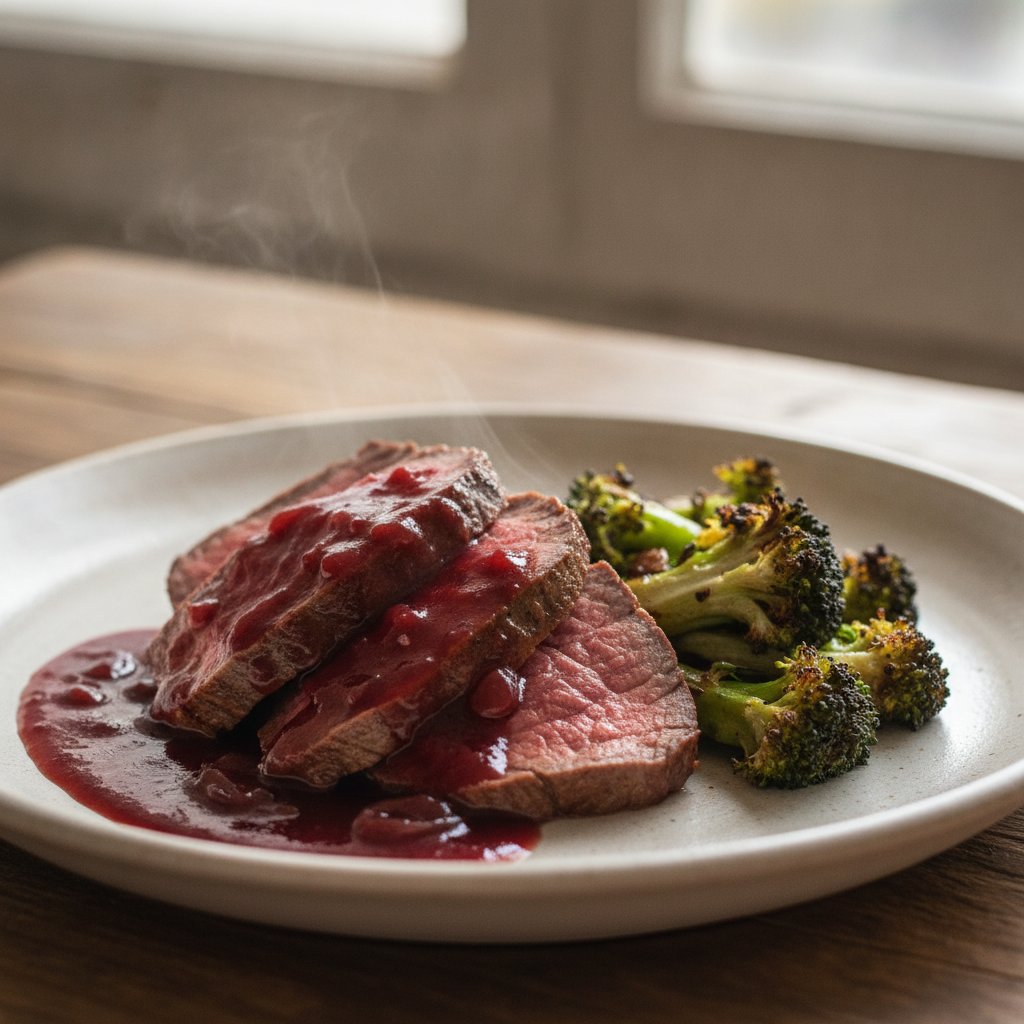 Roast Beef with Red Wine Sauce (Low-Calorie)