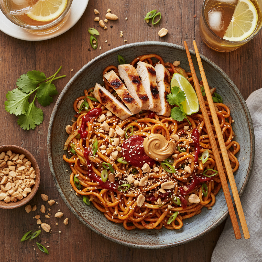 Gochujang Peanut Noodles Bowl