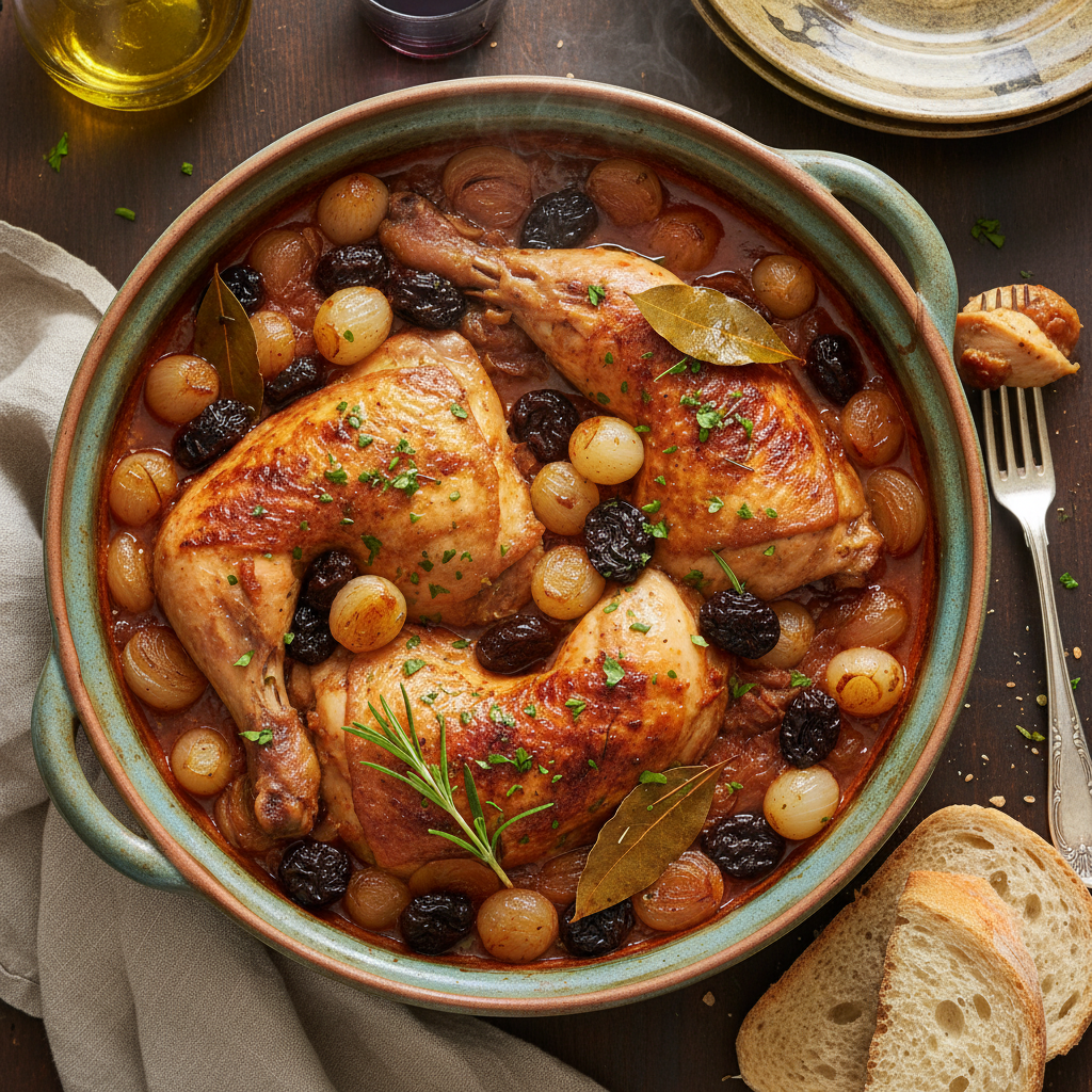 Spiced Braised Chicken Thighs — Chicken Kapama