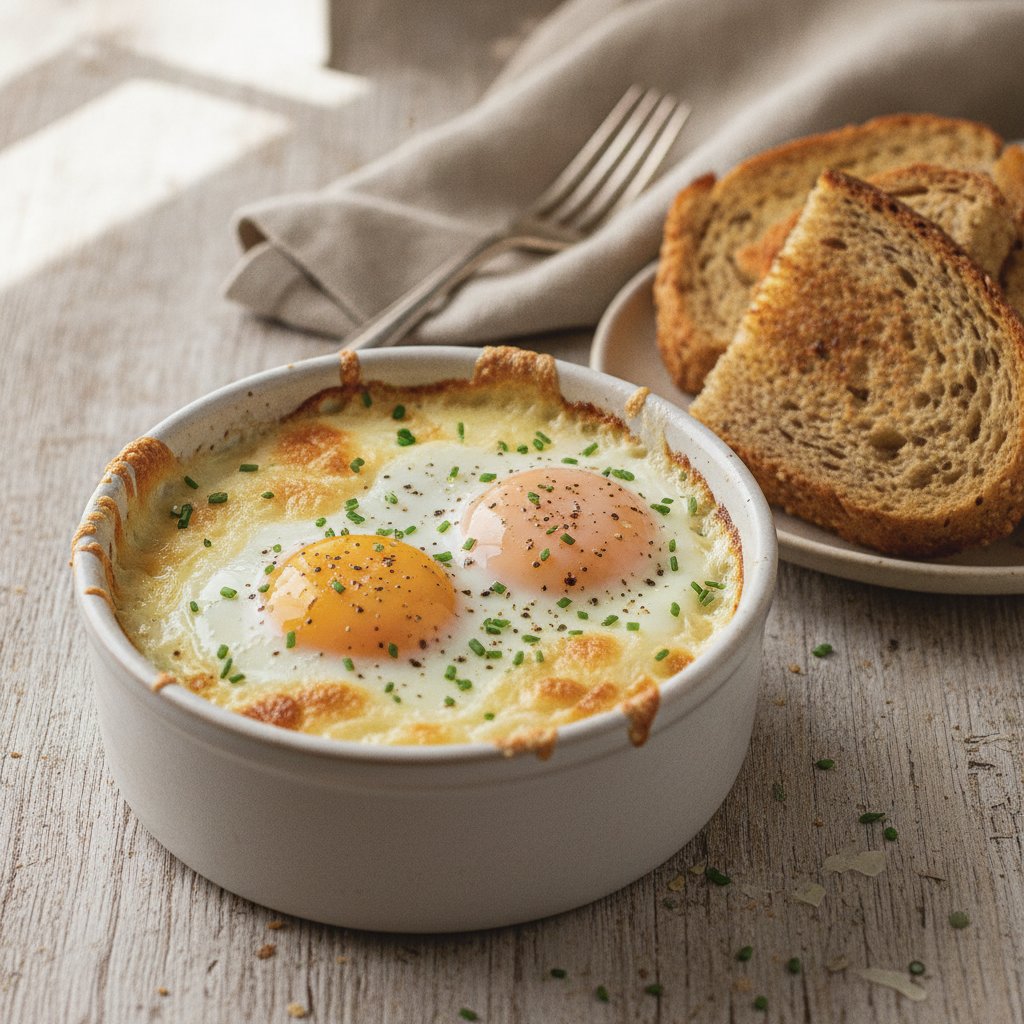 Baked Eggs with Cream (Gluten-Free)