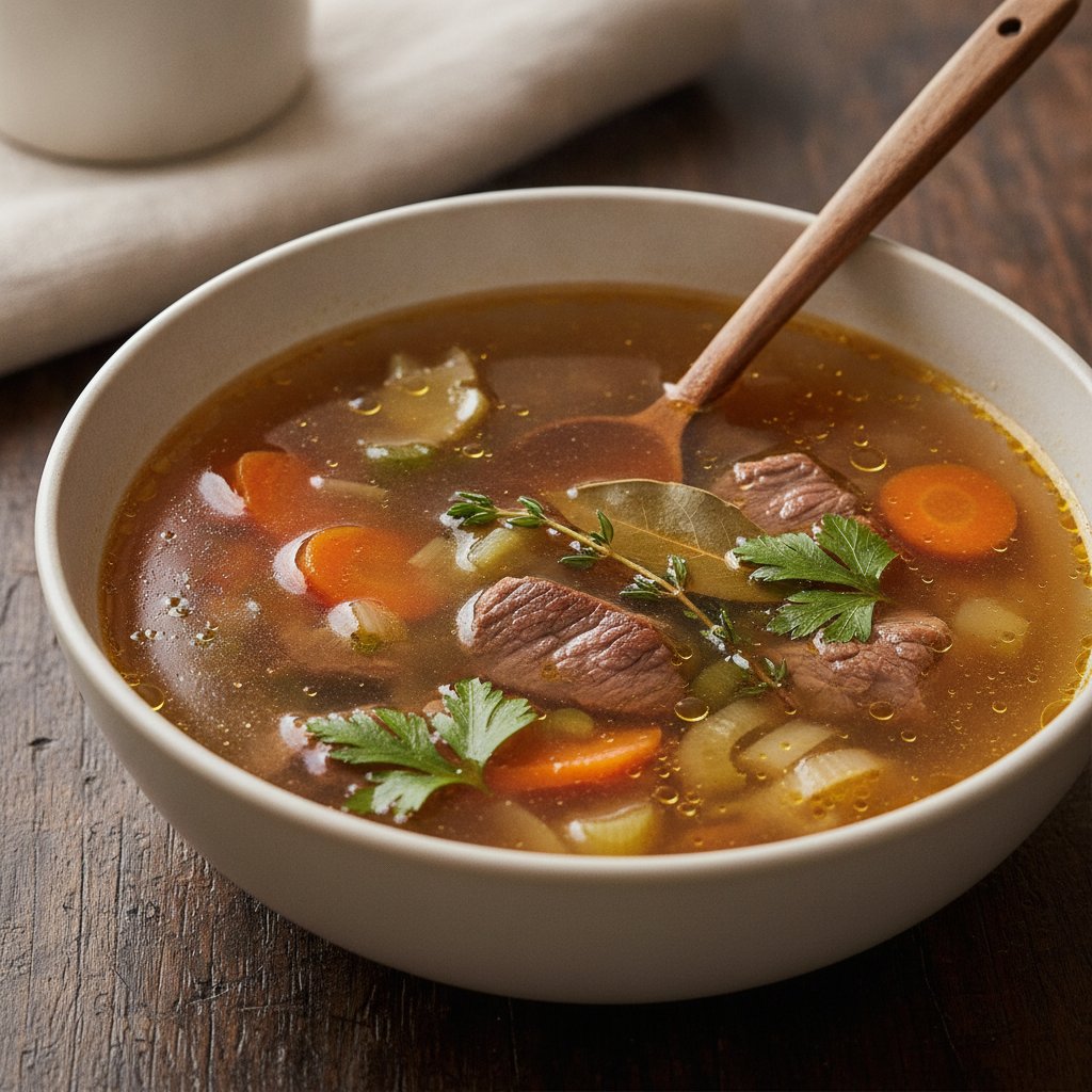 Beef and Vegetable Broth (Low-Chol)