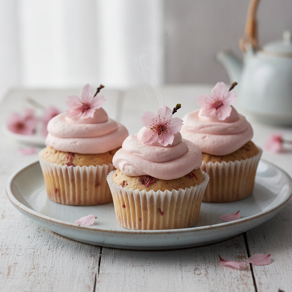 Sakura Cherry Blossom Cupcakes