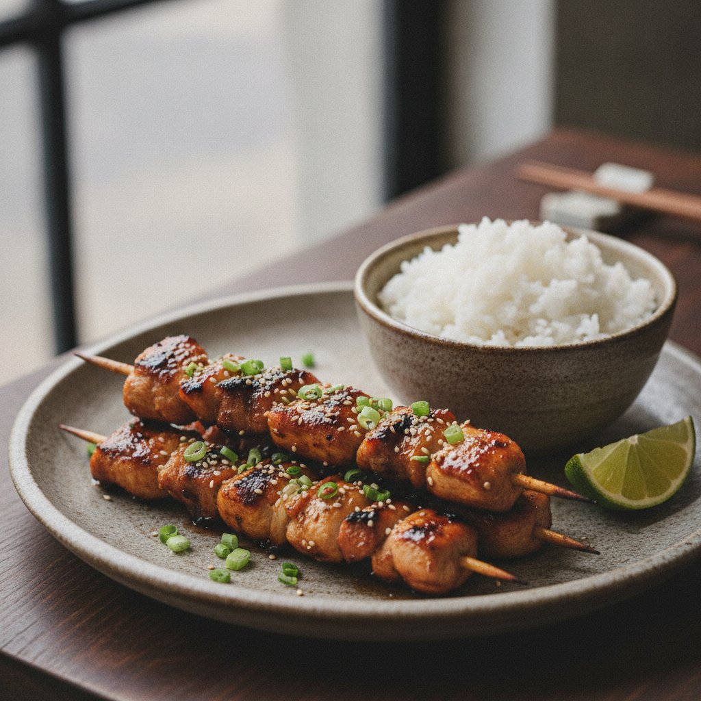 Korean Grilled Chicken Skewers