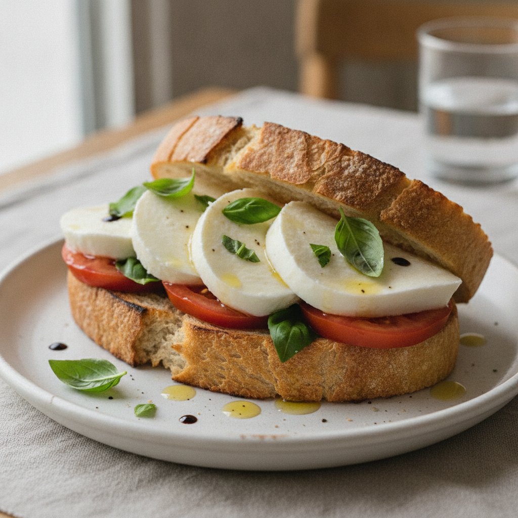 Fresh Cheese and Tomato Sandwich (Low-Calorie)