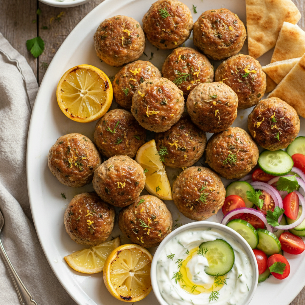 Baked Turkey Lemon Oregano Meatballs