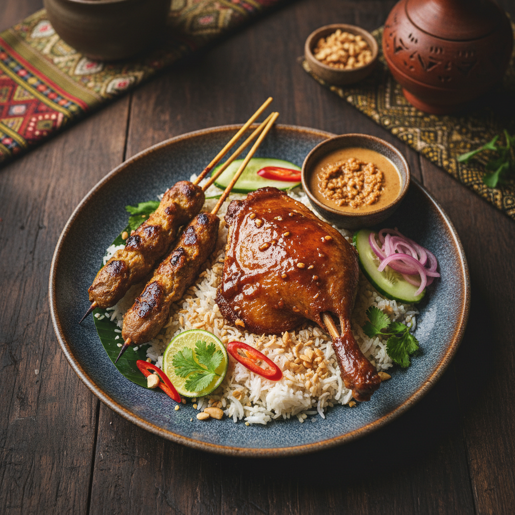 Satay and Tamarind Glazed Duck Confit