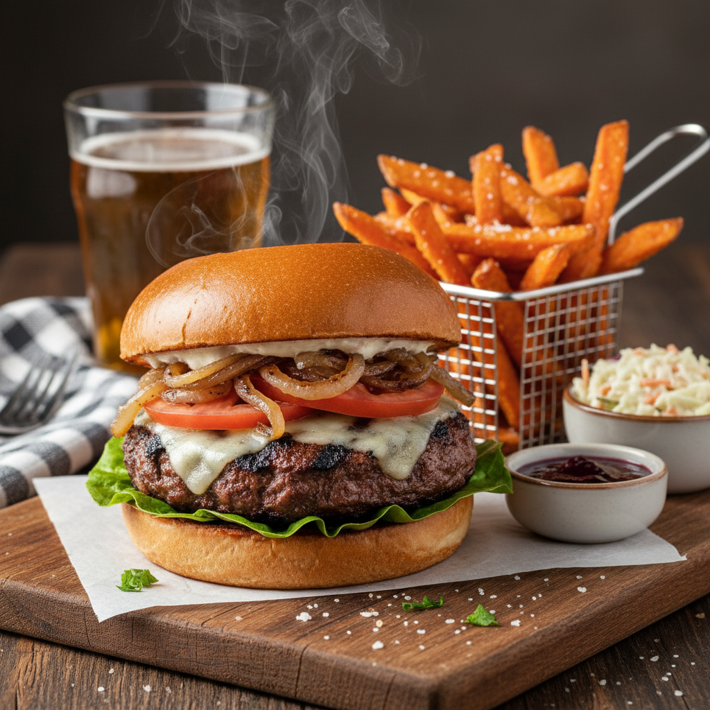 Montana Grilled Bison Burger Plate
