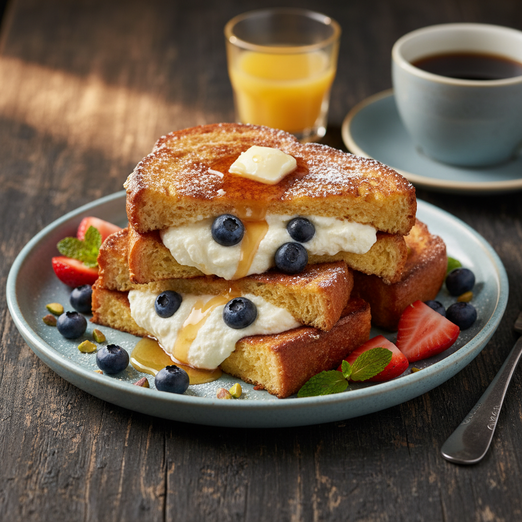 California Ricotta Stuffed French Toast Plate