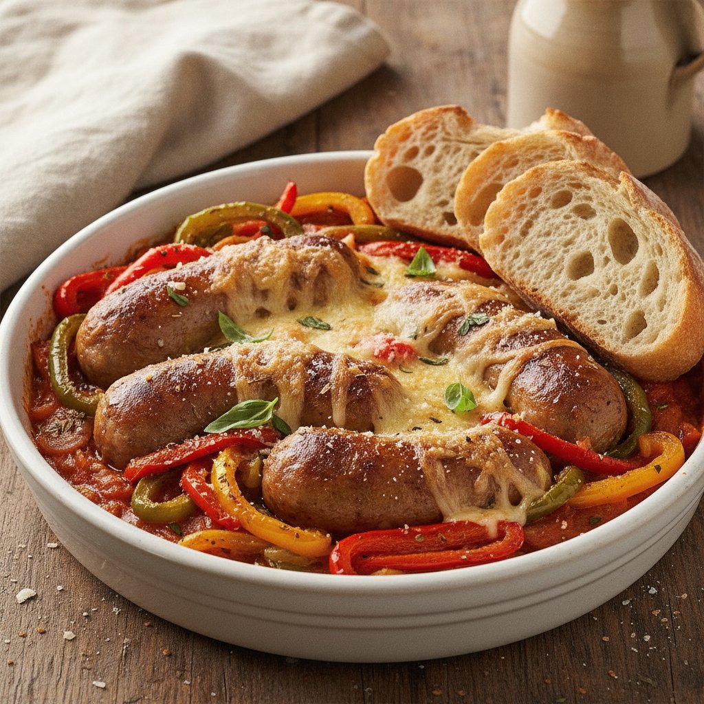 Baked Sausage and Peppers Casserole